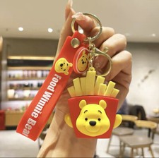 WINNIE the POOH french fries Key Chain with STRAP, Charm, Key Ring 100 New