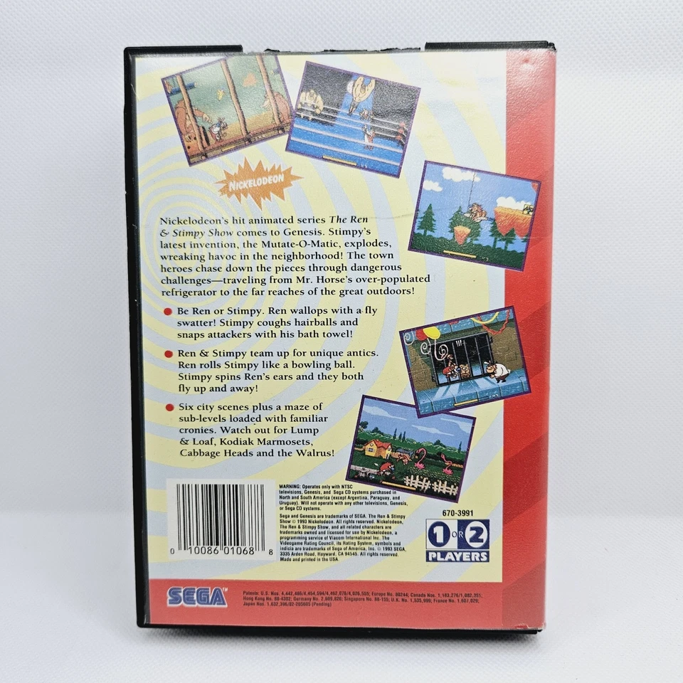 The Red & Stimpy Show: Stimpy’s Invention CIB Sega Genesis Tested Working - Image 2 of 4