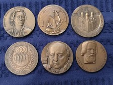 LOT of 6 RARE BRONZE Type MEDALS of the Soviet Union period , USSR 1970's 1980's