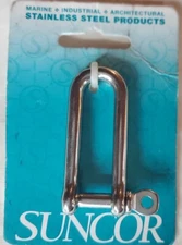 New Suncor 1/4" Captive Pin Long D Shackie Stainless Steel for Boat/Marine 750 #