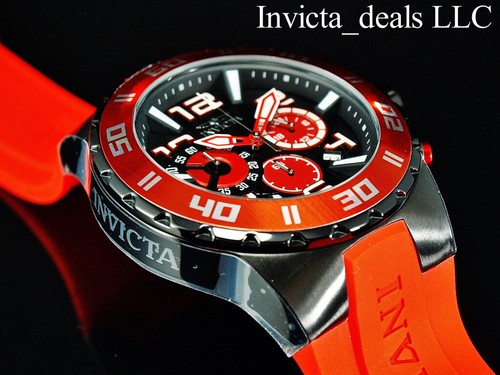 Invicta Men's 48mm Pro Diver TURBO Chronograph BLACK DIAL Red BLACK Tone  Watch – CDE