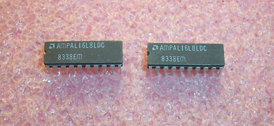 QTY (5) AMPAL16L8LDC AMD 20 PIN CERAMIC DIP PROGRAMMABLE ARRAY LOGIC NOS