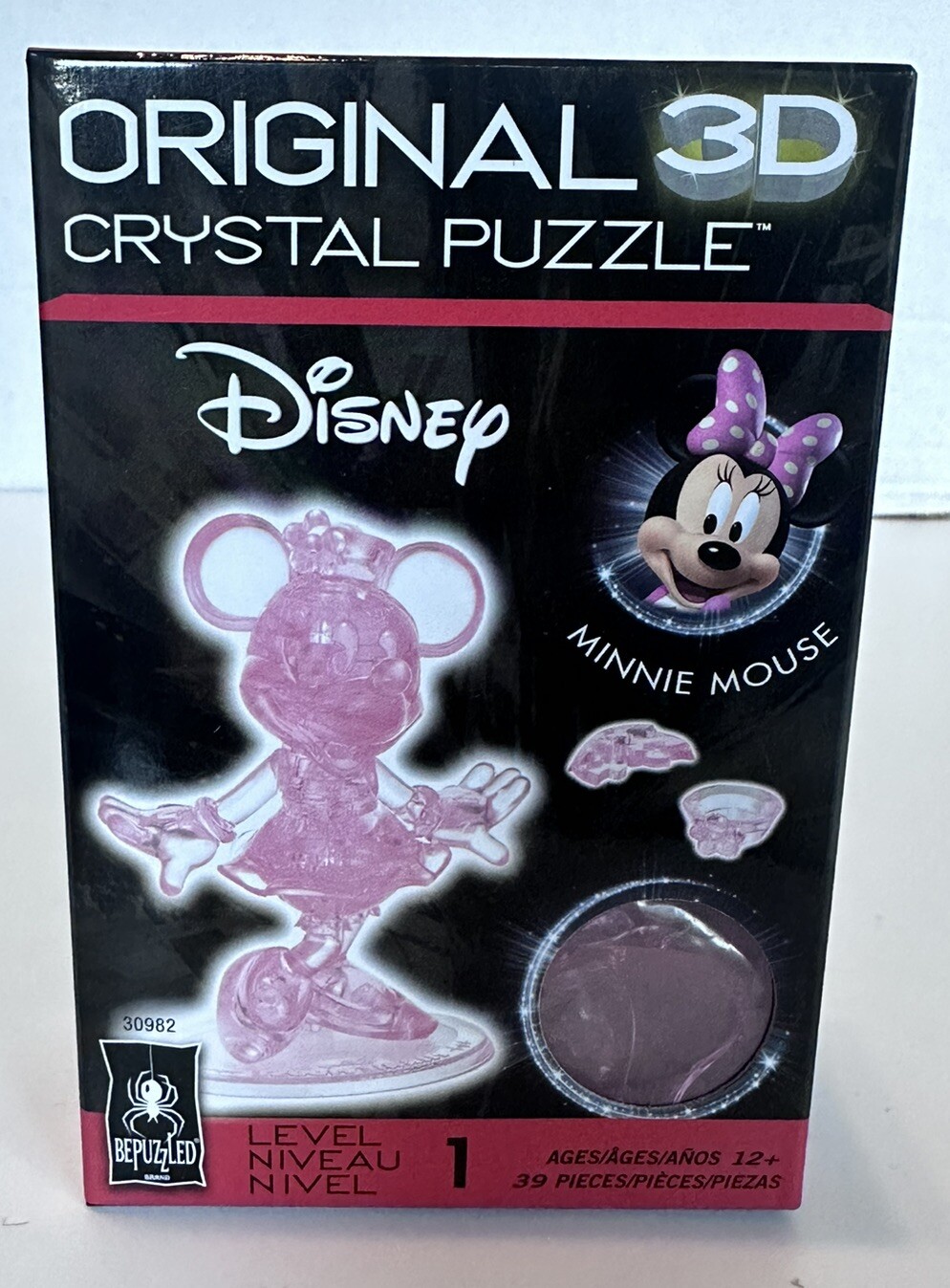 Disney Minnie Mouse 39 Piece Original 3D Crystal Puzzle Pink 30982 Bepuzzled