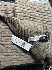 Sciarpa Eileen Fisher 80 Alpaca/20 Lana SIENA Marrone Maglia Cavo Avvolgente Lungo 12”-76”