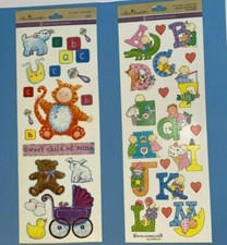 Scrapbook pages 8.5x11, baby themed pages  stickers  garland for baby shower