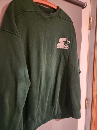 VTG 90s Starter Green Cotton Blend Crewneck Pullover Sweatshirt Men's Size XL - Picture 1 of 4