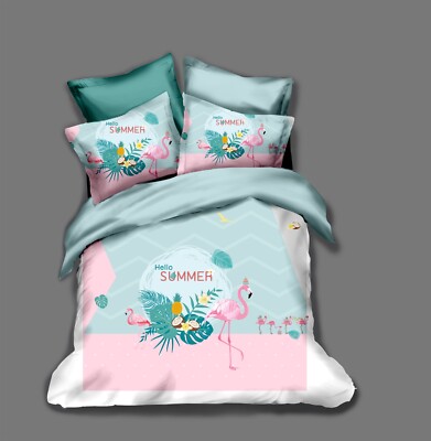 3D Flamingo Pineapple Floral Leaf Quilt Cover Set Bedding Sets Pillowcases