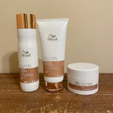 Wella Fusion Intense Repair Shampoo 8.4 oz Conditioner 6.7 oz Mask 5 oz Trio new