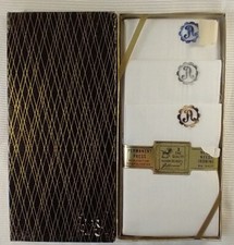 Vtg. Goldenweve Men's Handkerchiefs Boxed Set of 3 "A" Monogram Permanent Press