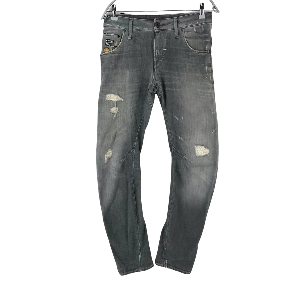 G STAR RAW ARC 3D Grey Slim Fit Ripped Patched Jeans W28 L32 eBay