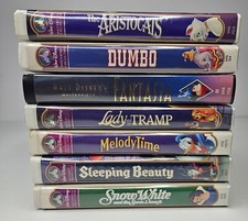 Lot of 7 - Disney Masterpiece Collection VHS Tapes Fantasia, Dumbo, Snow White