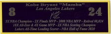 Kobe Bryant Mamba PURPLE Autograph Nameplate Los Angeles Lakers Ball Jersey NEW