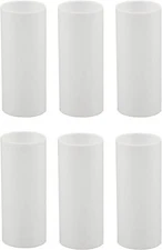 Set of 6 3 Inch Tall White Plastic Candle Covers Sleeves Chandelier Socket Cove