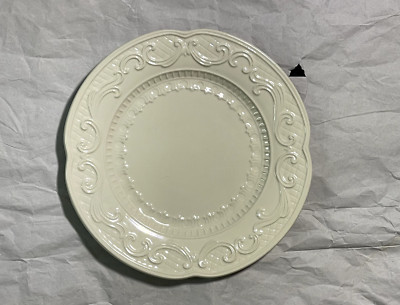 Fitz & Floyd RICAMO WHITE 9'' Salad Plate