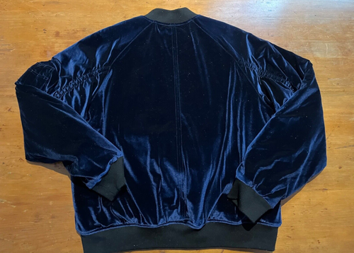 ASOS Design Men's Blue Velvet Bomber Jacket Size M - Picture 11 of 17
