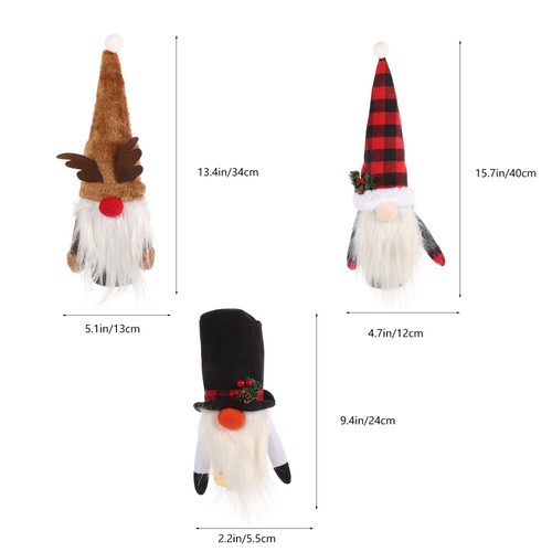 3 Pcs Elchweinflaschendekoration Ältere Weihnachtliche Flaschenabdeckungen - Bild 3 von 12