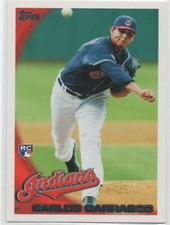 2010 Topps Series 1 #164 Carlos Carrasco CLEVELAND INDIANS Rookie Card 23. rookie card picture