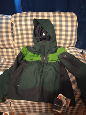 Obermeyer Charger Jacket Men's Ski Jacket, Green/Black, 2XL New With Tags