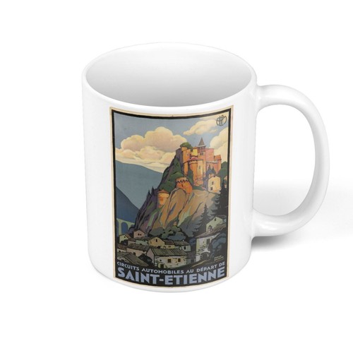 Mug Céramique Antibes Plage France - Style Art Déco Rétro Années 30, Lavable Au Lave-vaisselle