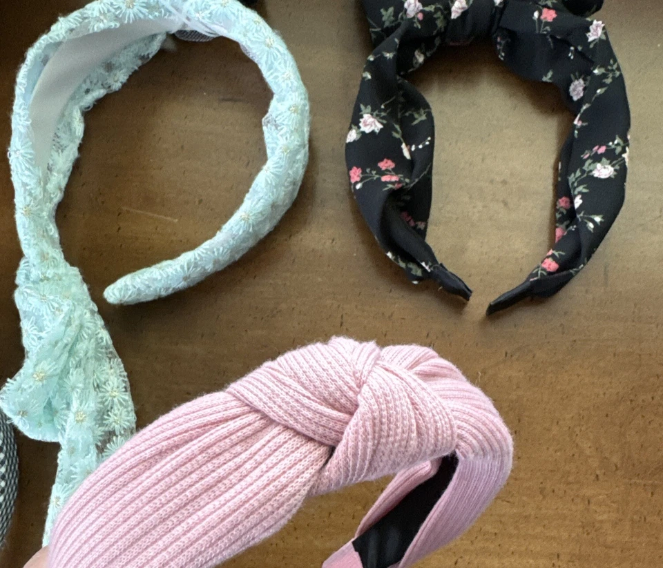 Lote Diadema Rosa Negro Floral Encaje Guinga Foto 4 de 4