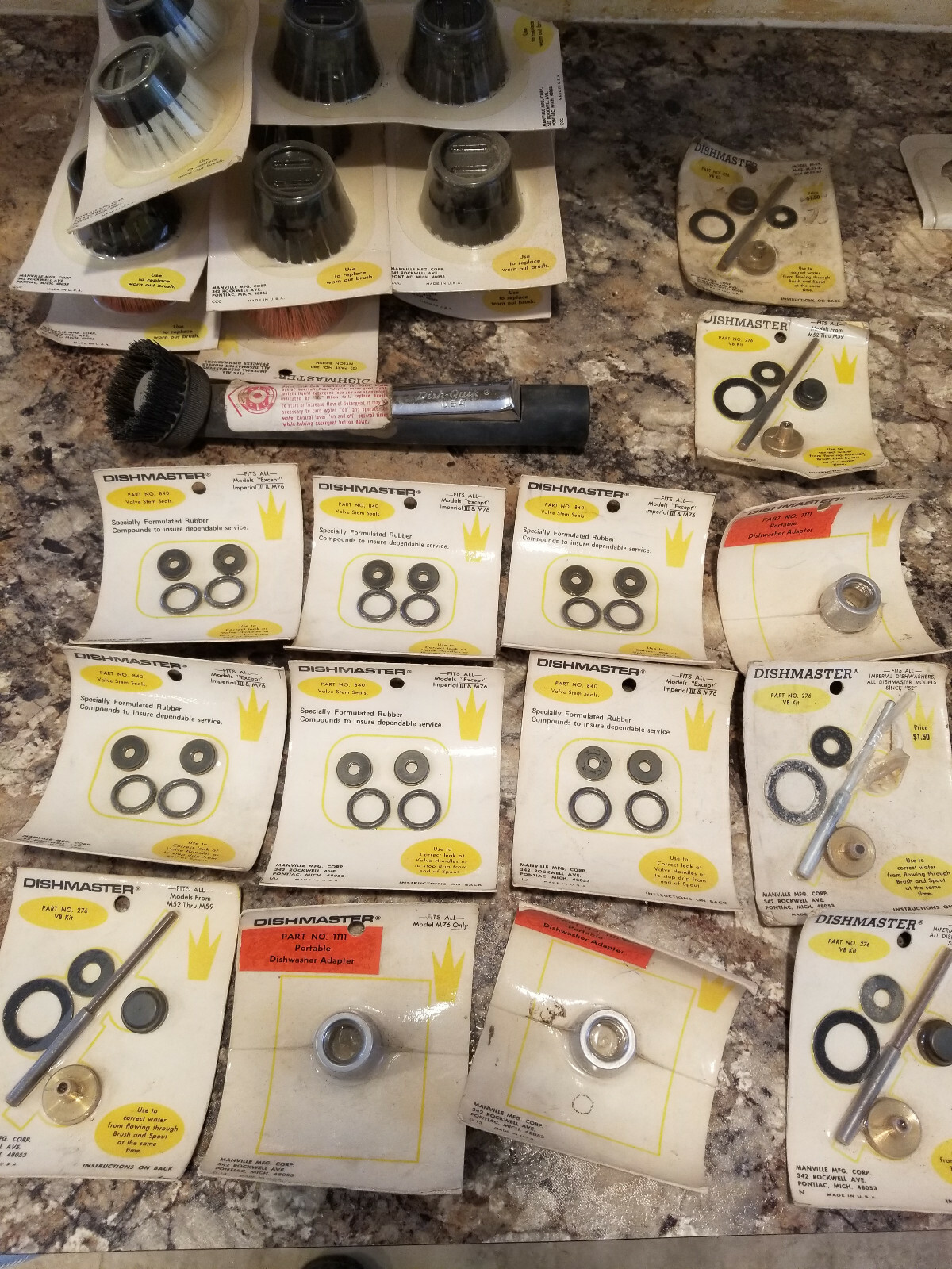 Dishmaster parts valve seals seats stem bushings, union screens