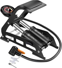 Double Barrel Foot Pump Heavy Duty Inflator For Bike Motorbike Car Van Tyre NEW