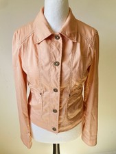 Ana Sousa Peach Cotton Snap Fastening Jacket With Pockets - Size 12