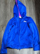 Under Armour Girls Blue Pullover Hoodie Size Youth Medium