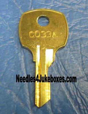 1 AMI/Rowe Jukebox Key, Your Choice of RI303, C440A, C256A, C33A, C092A or C094A