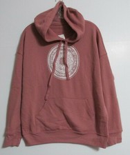 Women's Blonde Peacock Mandala Print Full Length Hoodie Dusty Rose-One Size Yoga