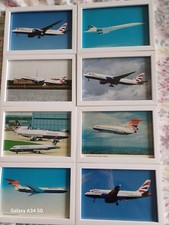 British Airways Postcards X8 Airliners Framed...