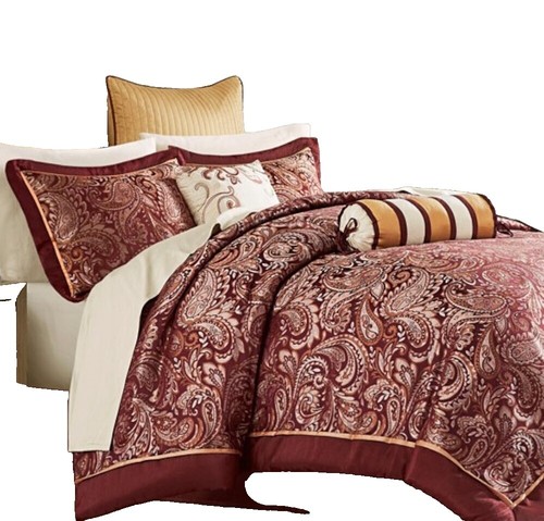 Riverbrook Home Set Piumone Hillcrest 10 Pezzi King Size - Ivory/Oro, Jacquard In Poliestere, Con Cuscini E Mantovana - 5