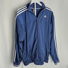 Adidas Mens Classic Navy 3-Stripe Full Zip Track Jacket Y2K Vintage 2004 Meduim