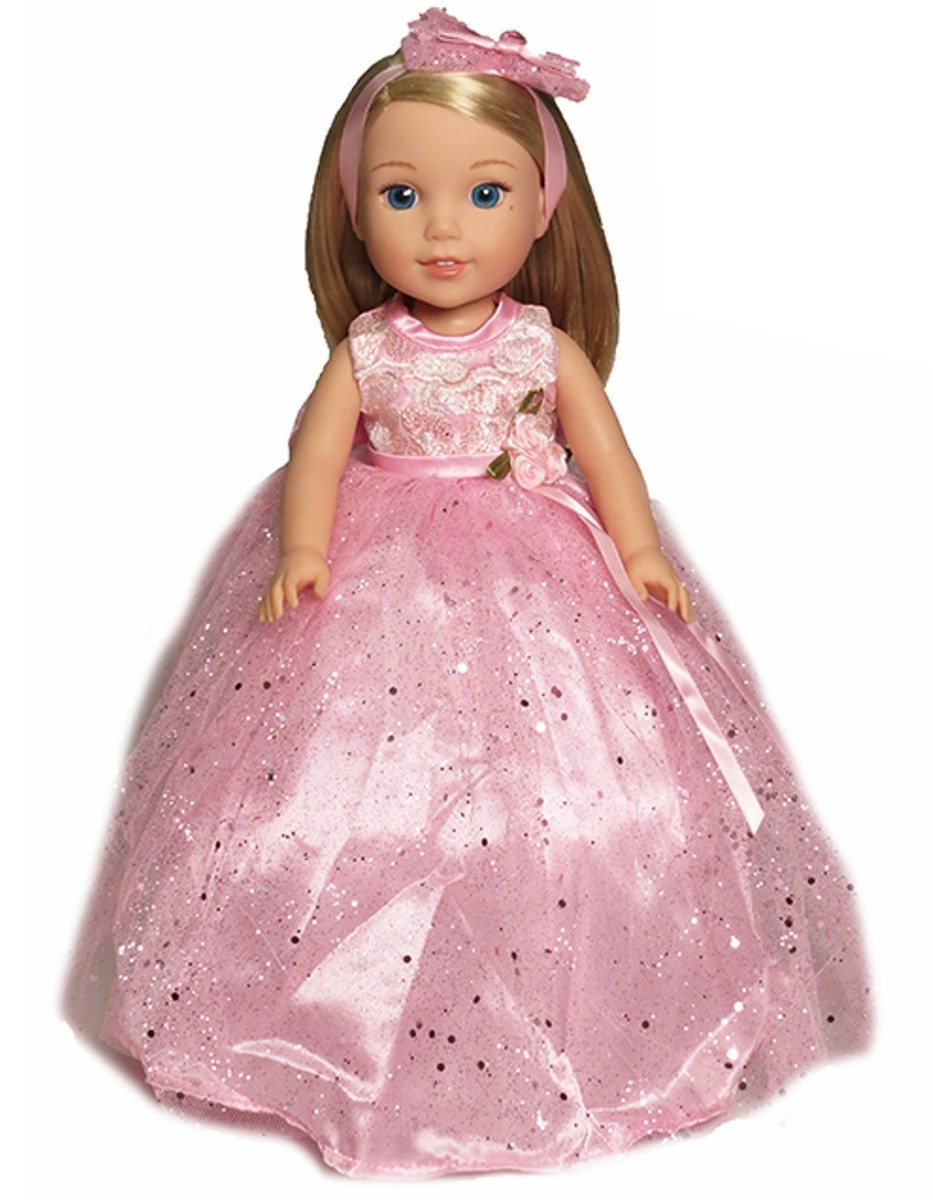 open lace back dress Amazon.com: American Girl WellieWishers 14.5-inch Doll Princess in Bloom  Outfit with Matching Shoes and Pink Tiara, For Ages 4+ : Toys & Games