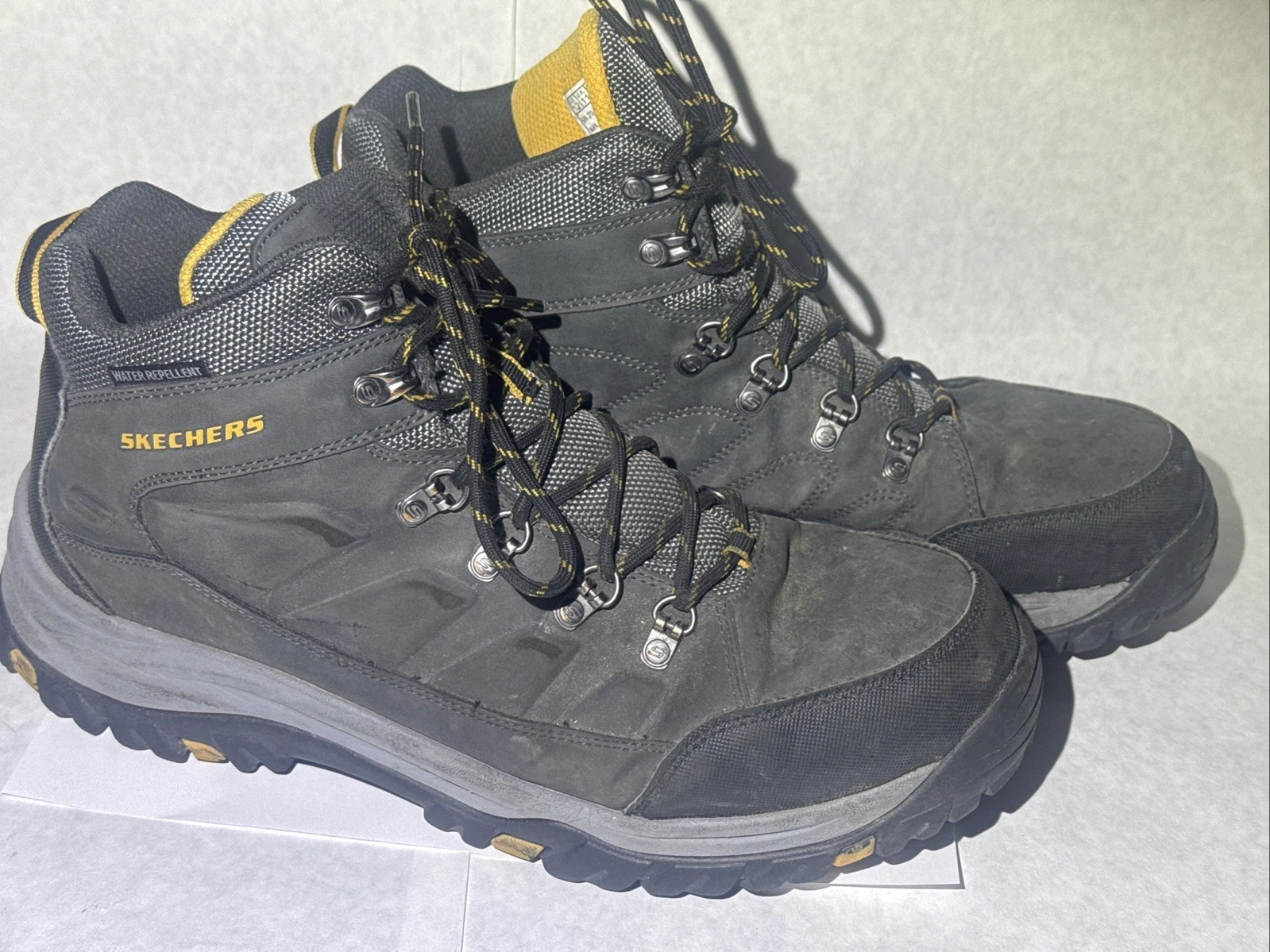 Skechers Daggett Waterproof Leather Relaxed Fit Hiking Boots Shoes 12