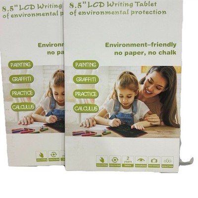 Quantity 2 - 8.5-Inch LCD Writing Tablets Drawing w/ Stylus, Erase Button NEW