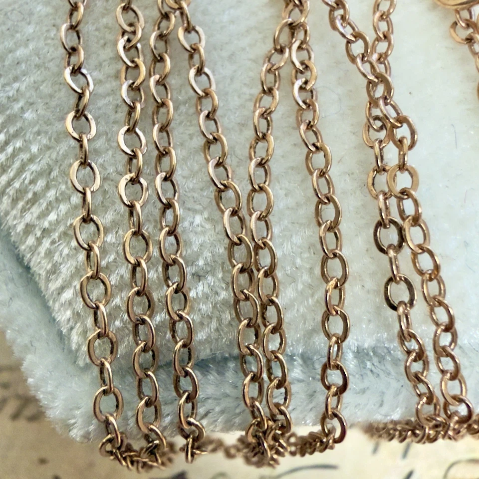 Винтажная цепочка из розового золота 14 карат 583 эпохи Восточной Европы СССР — 22,5 дюйма — 57 см — No1981 - Изображение 2 из 4