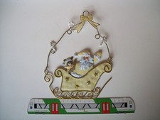 Weihnachts-dekoration aus Blech Nikolaus im Schlitten zum Aufhängen, siehe Bild