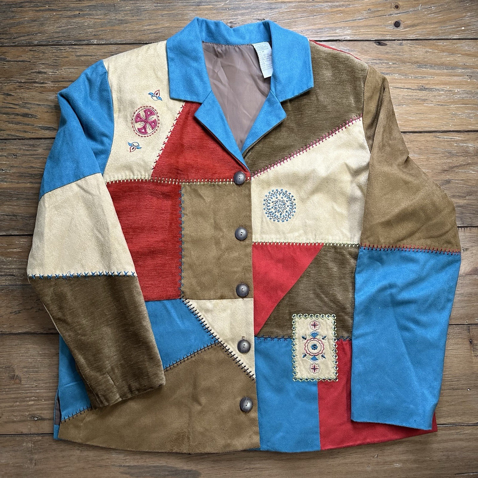 Women's Vintage Multicolor Embroidered Patch Work… - image 13