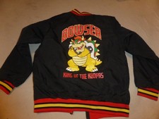 SUPER MARIO BOYS KIDS BOWSER KNG OF THE KOOPAS BOMBER JACKET SIZE 18 NINTENDO