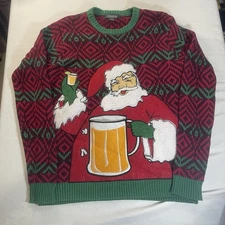 33 degrees christmas sweater Santa 🎅🏼 Beer Red Green Ugly Sweater Size Small