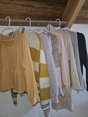 So BKE Girls Pullover Cardigan Full Knit. 9 Sweaters Lot Size M Multicolor 