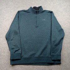 Under Armour Sweatshirt Mens XL Blue Quarter Zip Fleece Pullover Loose Fit