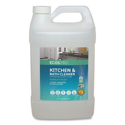 ECOS PRO Parsley Plus Kitchen and Bathroom Cleaner, Herbal Scent, 1 gal Bottle