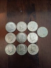 Kennedy Half Dollar, 40 percent silver, lot of 10 circulated coins- Below melt