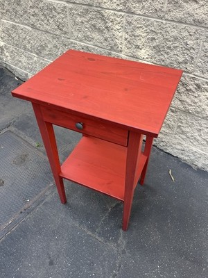 cute ikea hemnes nightstand wood wooden retired color cherry red | eBay