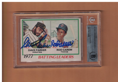 DAVE PARKER & ROD CAREW AUTOGRAPHED 1978 O-PEE-CHEE BASEBALL CARD SIGNED BECKETT