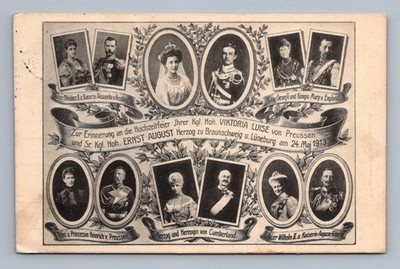German royalty wedding portrait collage May 24 1913 Rppc
