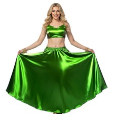 Satin Belly Dance New Fancy Skirt For Women's Half Circle skirt For girls S9