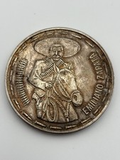 Rare! Mexico Vintage EMILIANO ZAPATA & AZTEC CALENDAR 2 oz .999 Silver Art Round